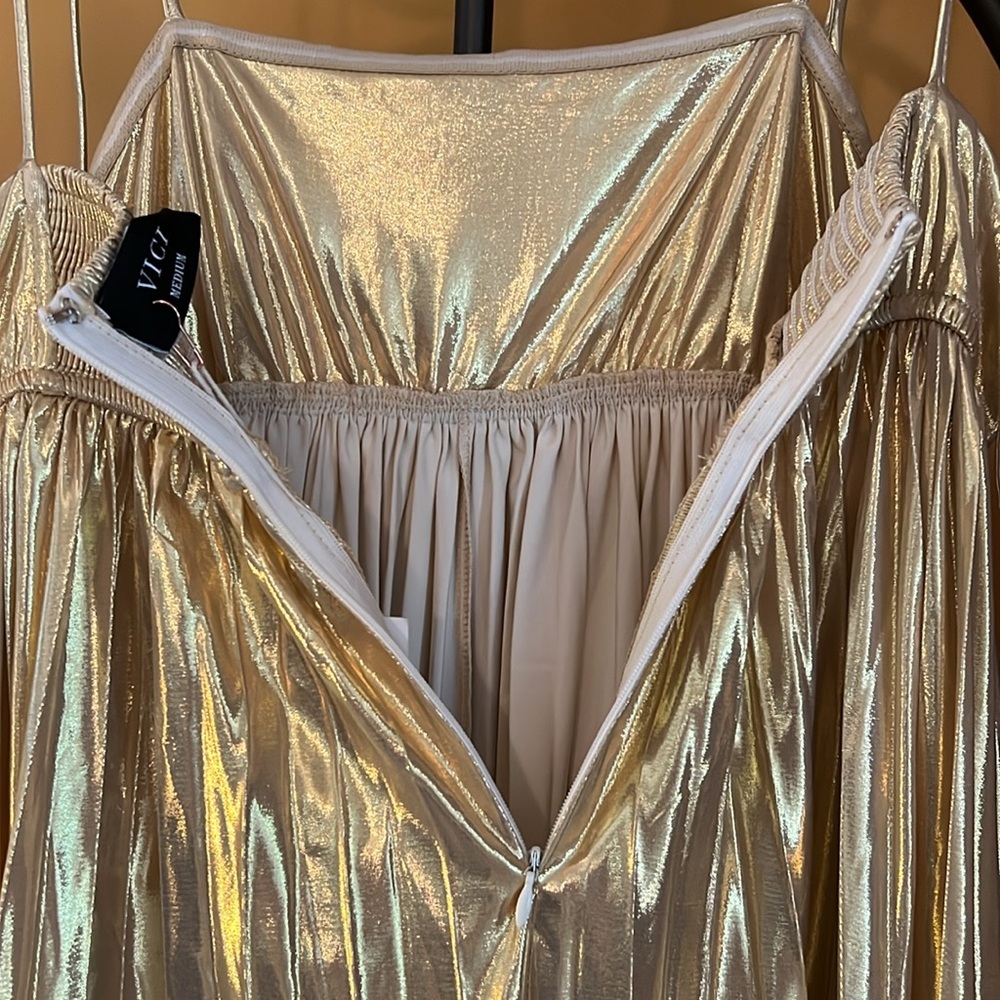 VICI Night Glow Pleated Metallic Maxi Dress - Picture 12 of 13